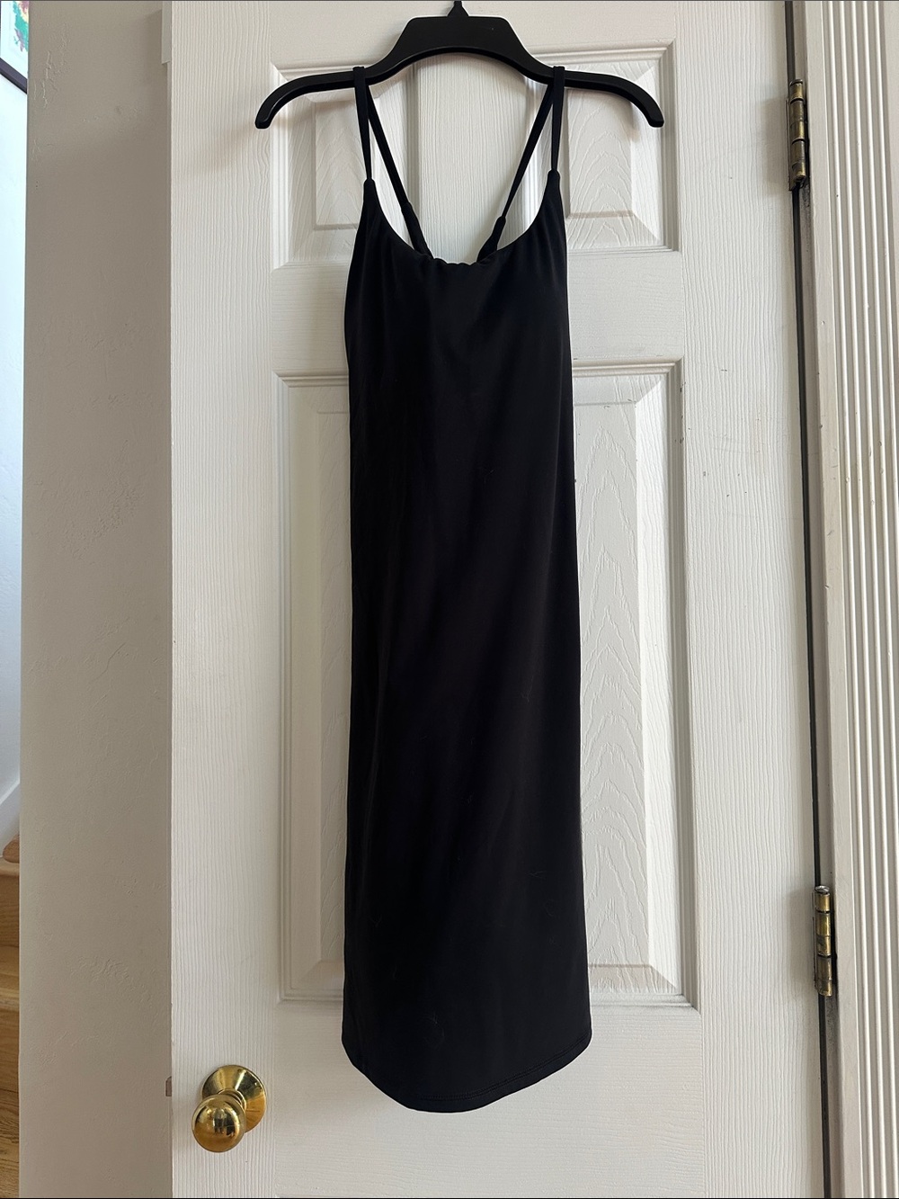 HALARA Black Exercise Dress with Double Spaghetti Straps